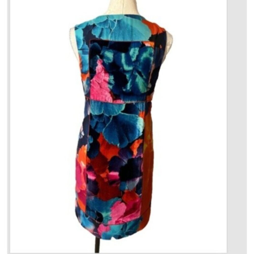 Anthropologie Leifstodottir Dress 8 Silk Blend Sleeveless Mixed Media Colorful - Picture 11 of 13